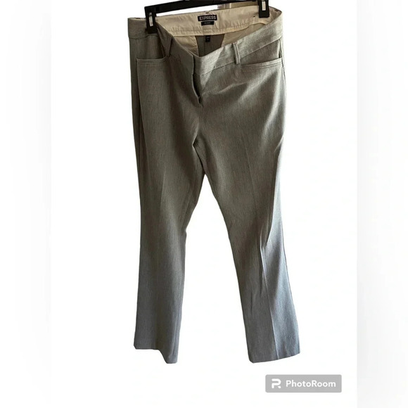 Express Columnist Light Grey Straight Leg Pants - Picture 1 of 3